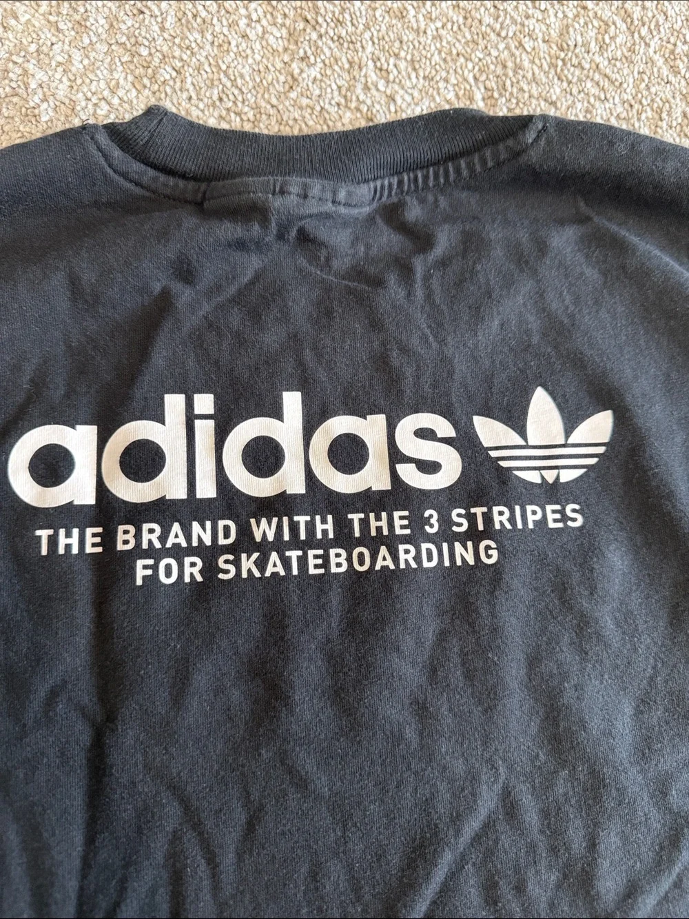 adidas Black Short Sleeve Trefoil Logo Tee